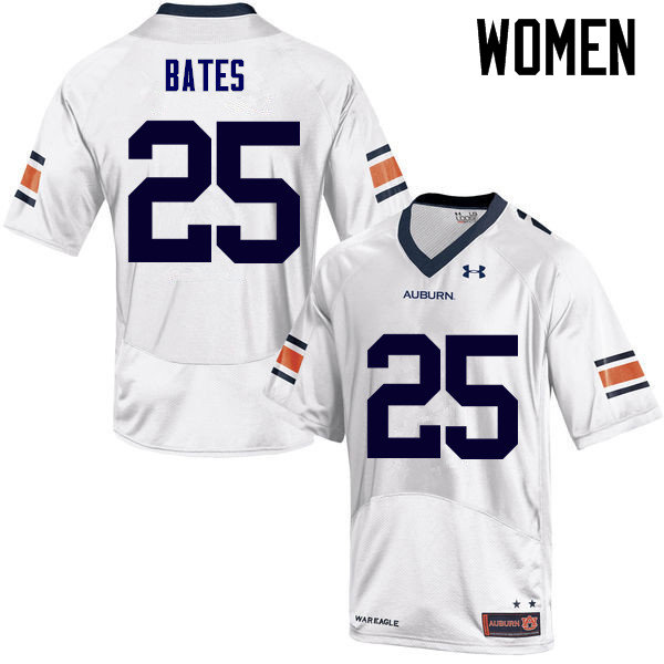 Women Auburn Tigers #25 Daren Bates College Football Jerseys Sale-White